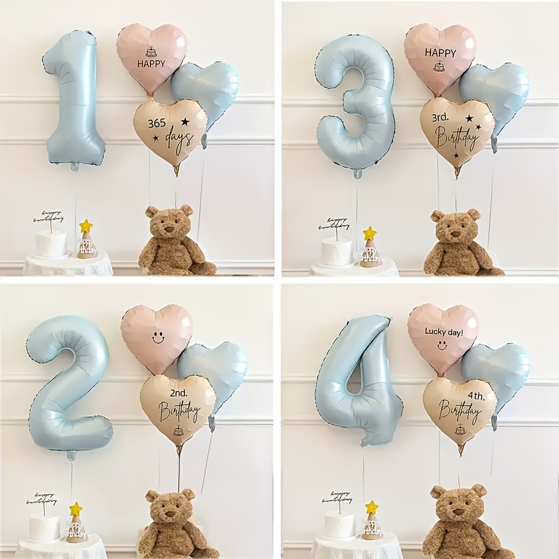 4Pcs Balon Angka Biru Muda unt - Baby Products Lotion ulasan dan harga