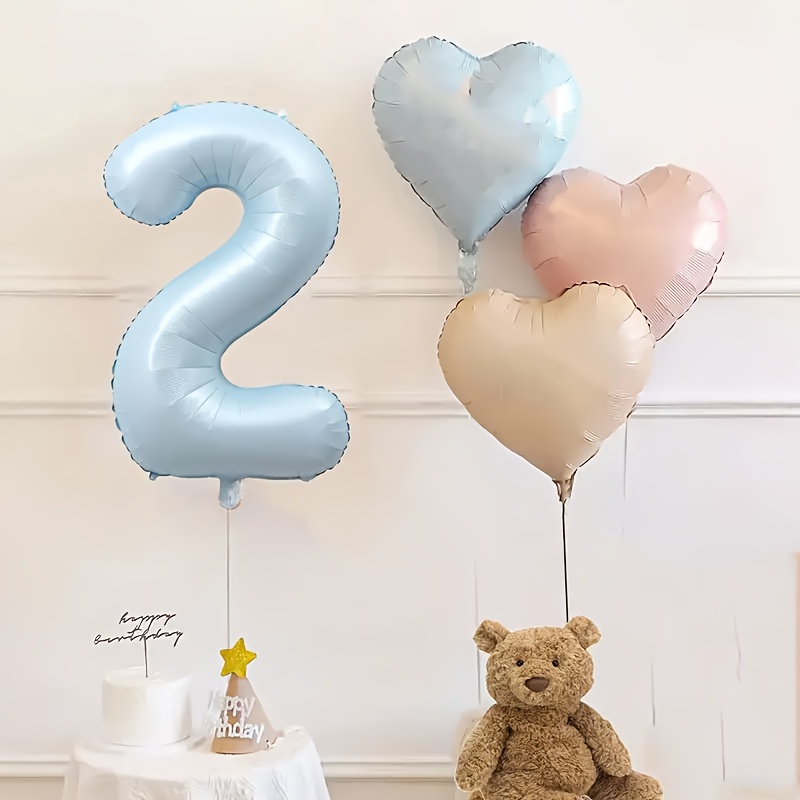 4Pcs Balon Angka Biru Muda unt - Baby Products Lotion ulasan dan harga